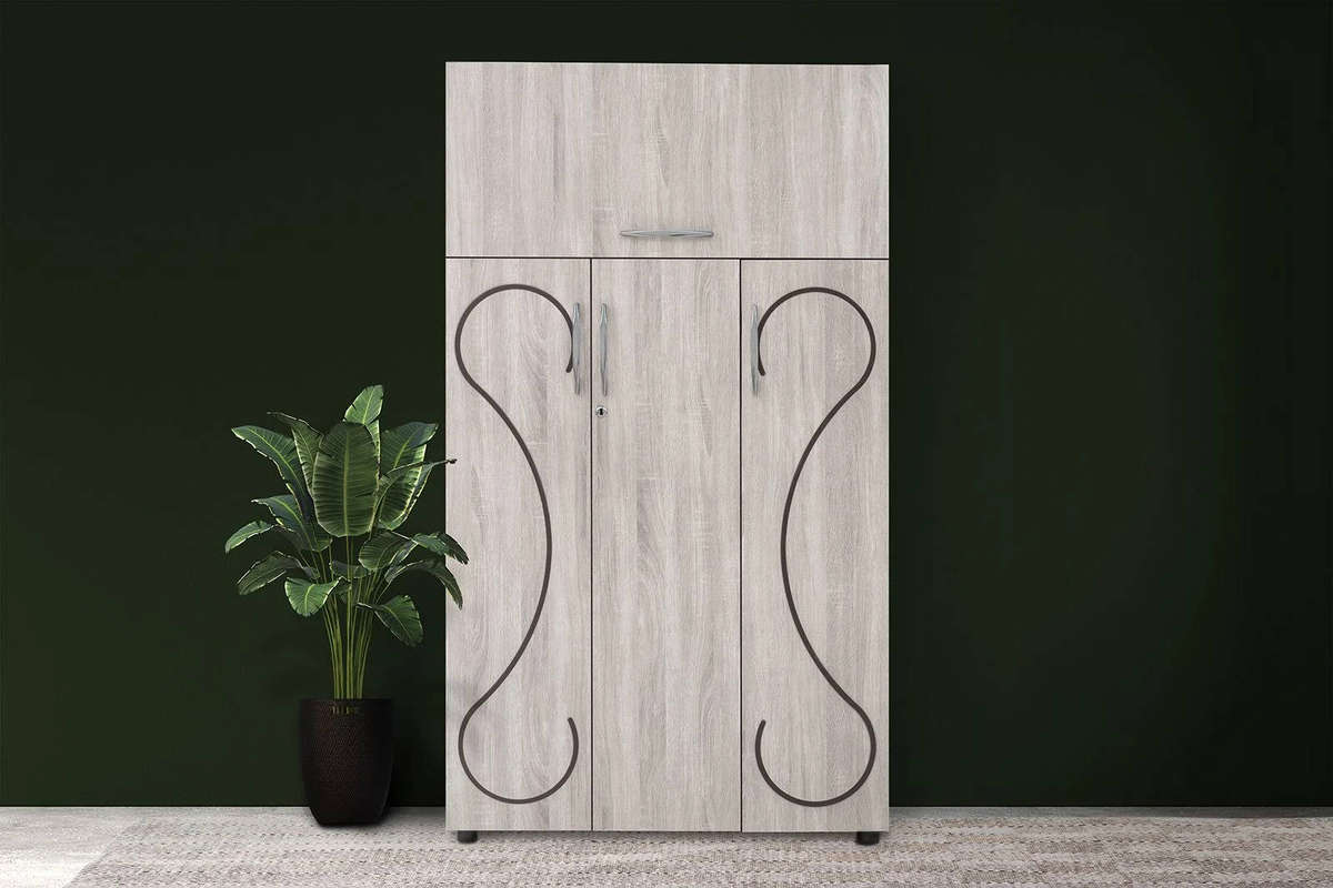 3 Door Wardrobe with Storage Flap  Napa