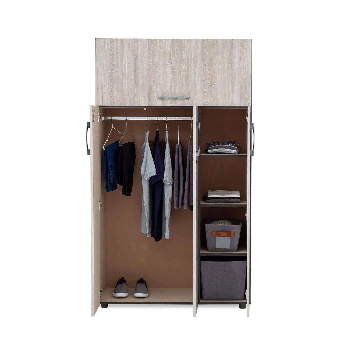3 Door Wardrobe with Storage Flap  Napa