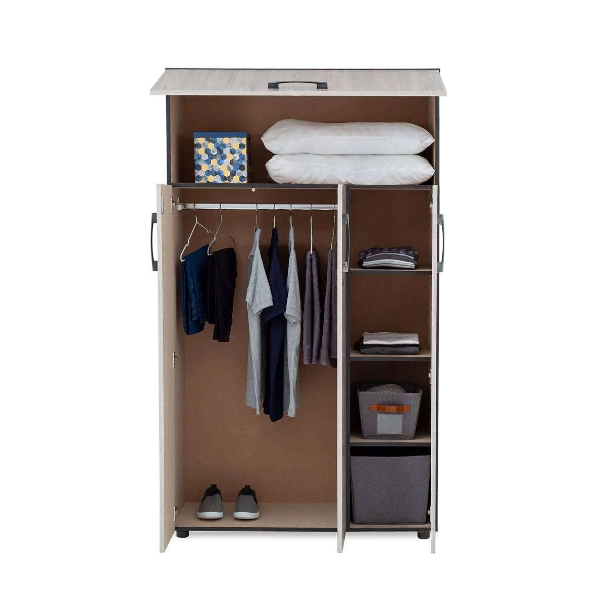 3 Door Wardrobe with Storage Flap  Napa
