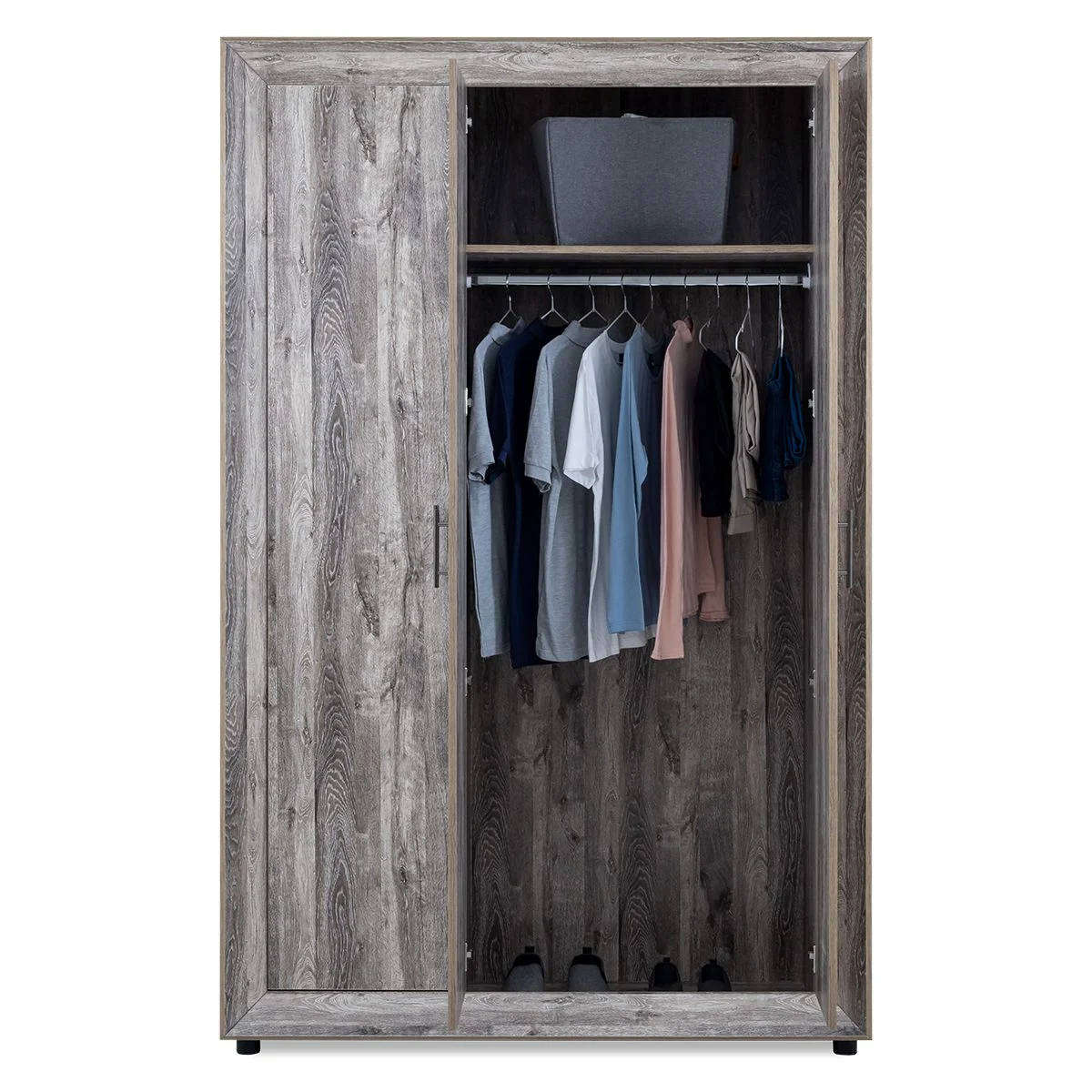 3 Door Bevel Wardrobe  Oak