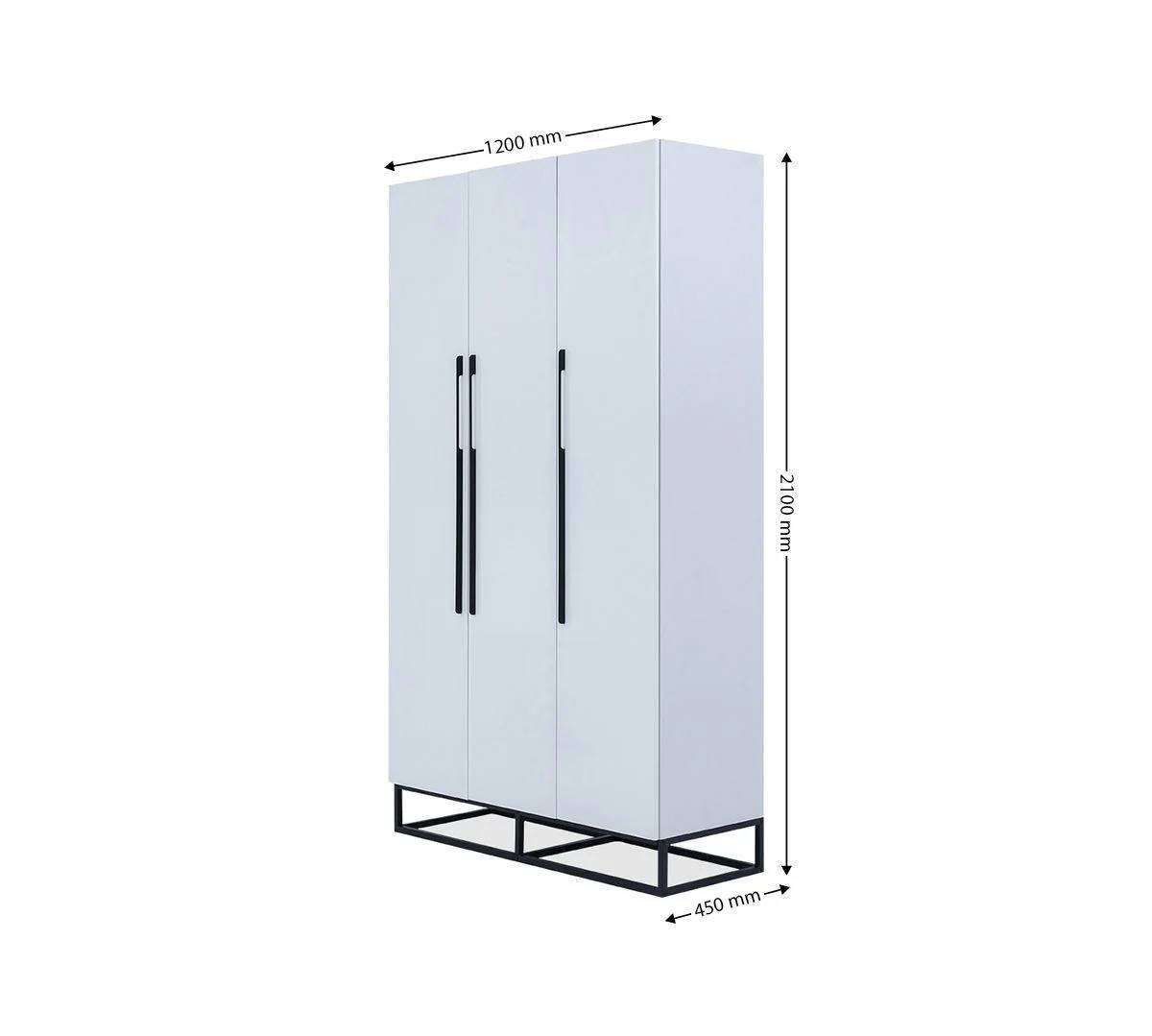 3 Door Wardrobe  White