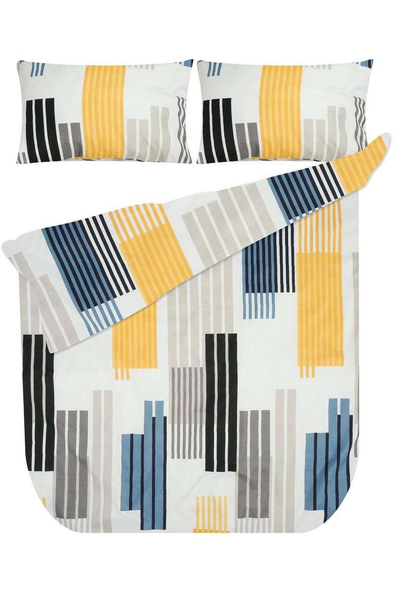 Upside Geo Polyester Duvet Cover  King Size