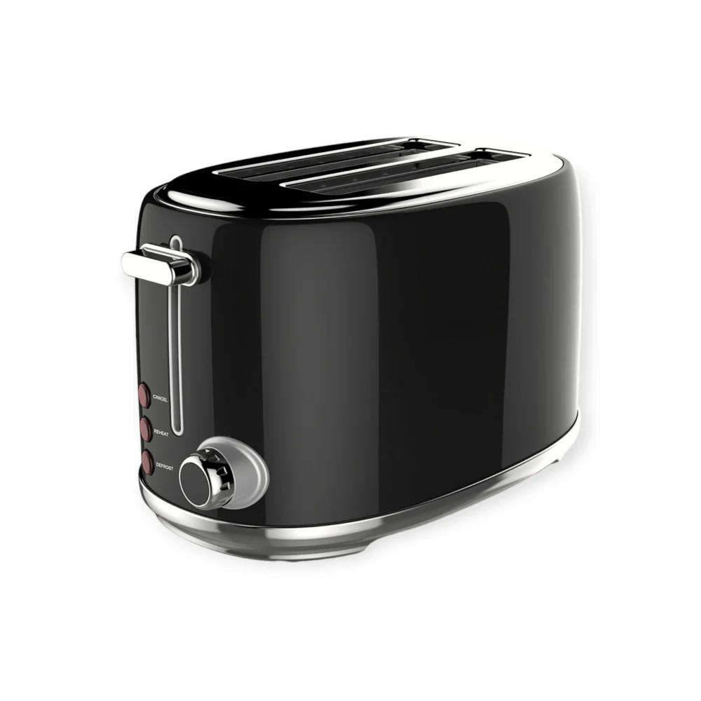 Swan 2 Slice Stainless Steel Black Toaster ST02B