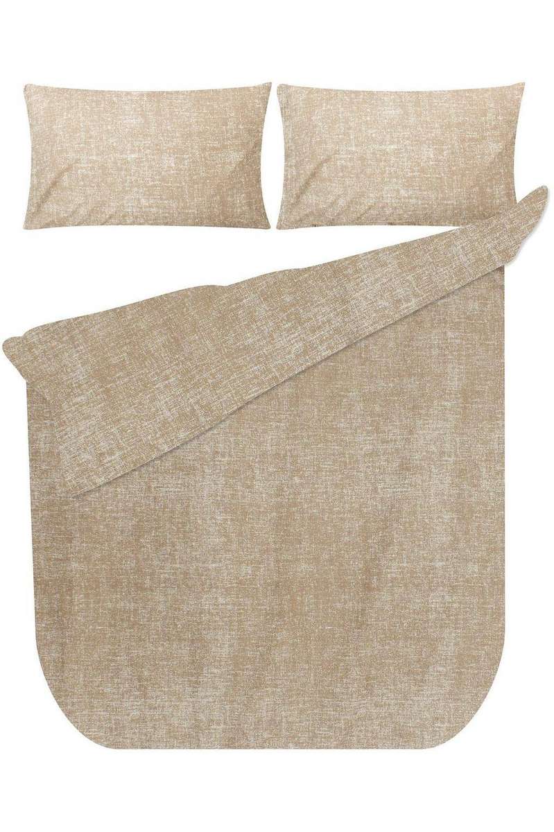 6 Piece Textured Gentle Touch Duvet Cover Set  Taupe (Double)