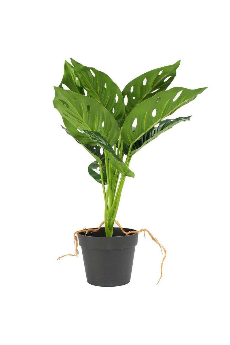 Potted Leaf Cutout Faux Plant