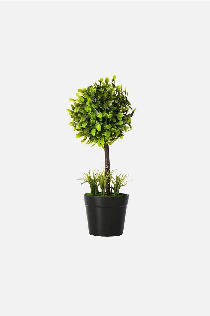 Potted faux topiary plant