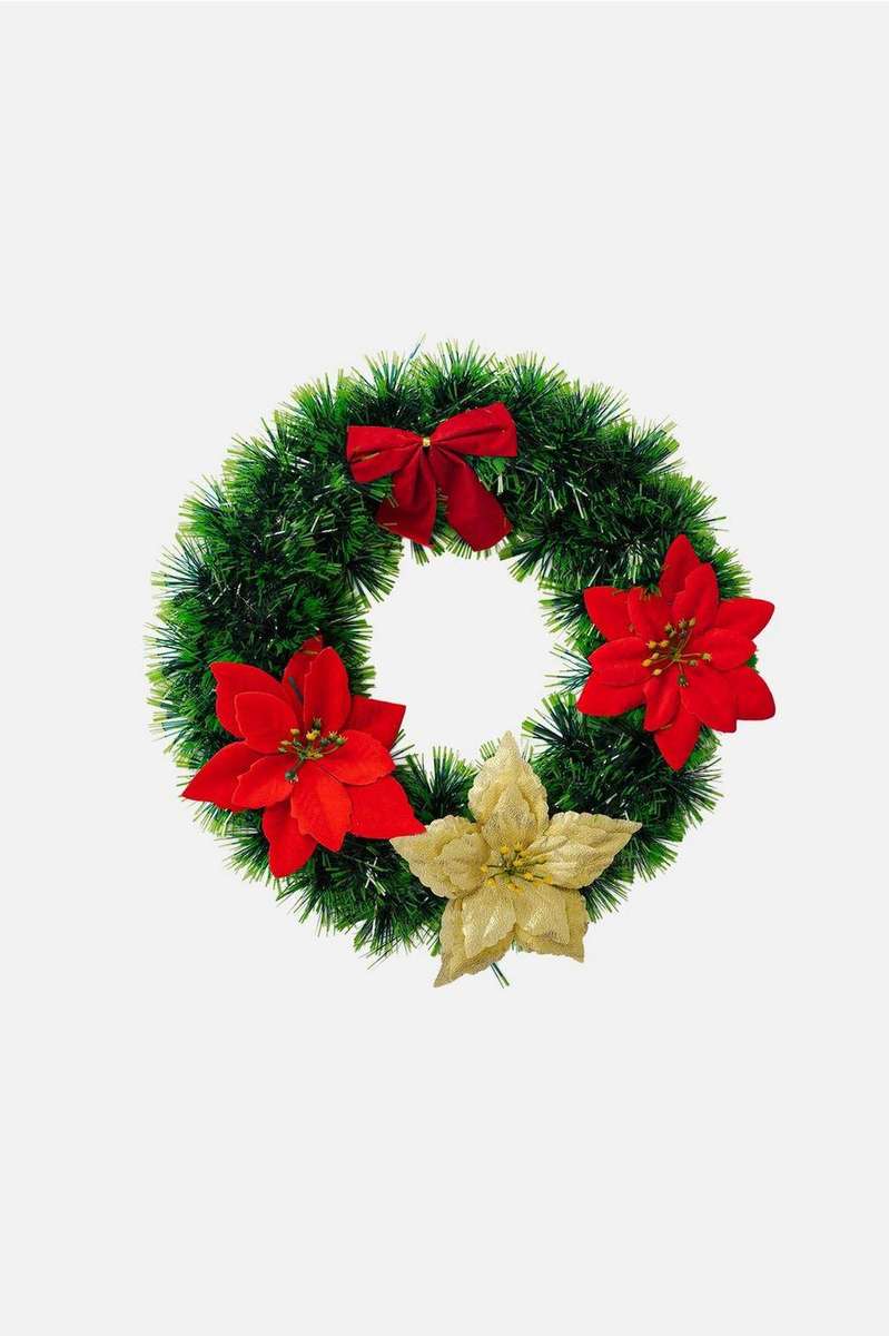38CM CHRISTMAS BERRIES WREATH Set of 3  Forest Green