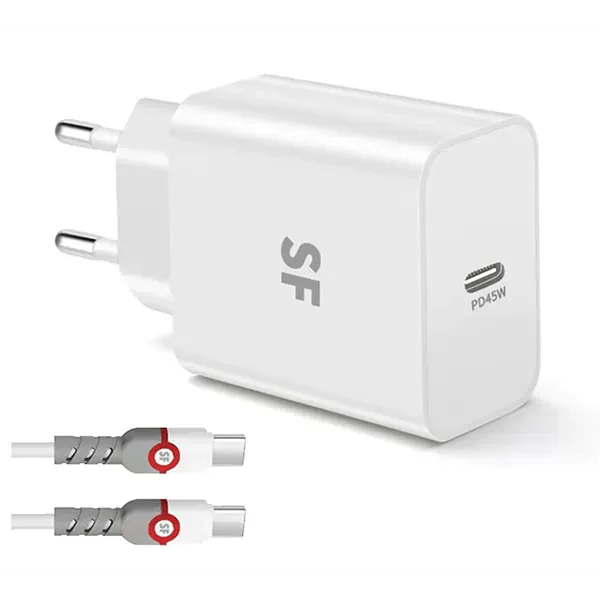 Supa Fly 45W Type C Wall Charger with Cable - White