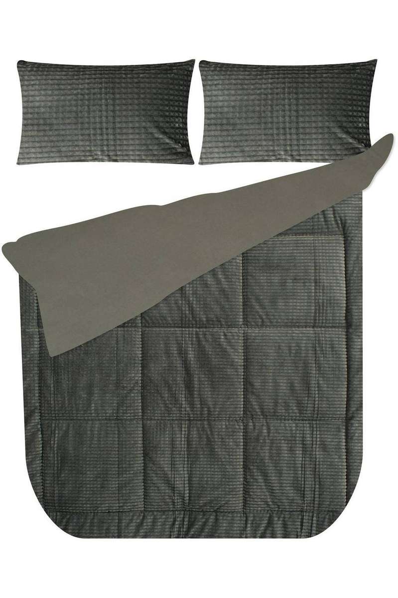 6 PIECE WINTER PLUSH POLYESTER COMFORTER SET  Charcoal (Double)
