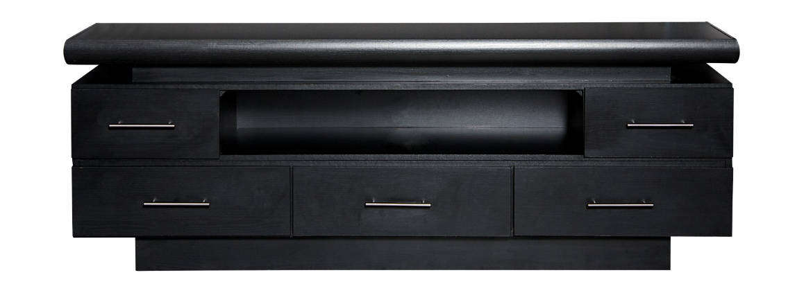 Modern 3-Drawer TV Stand with Bullnose Top Edge