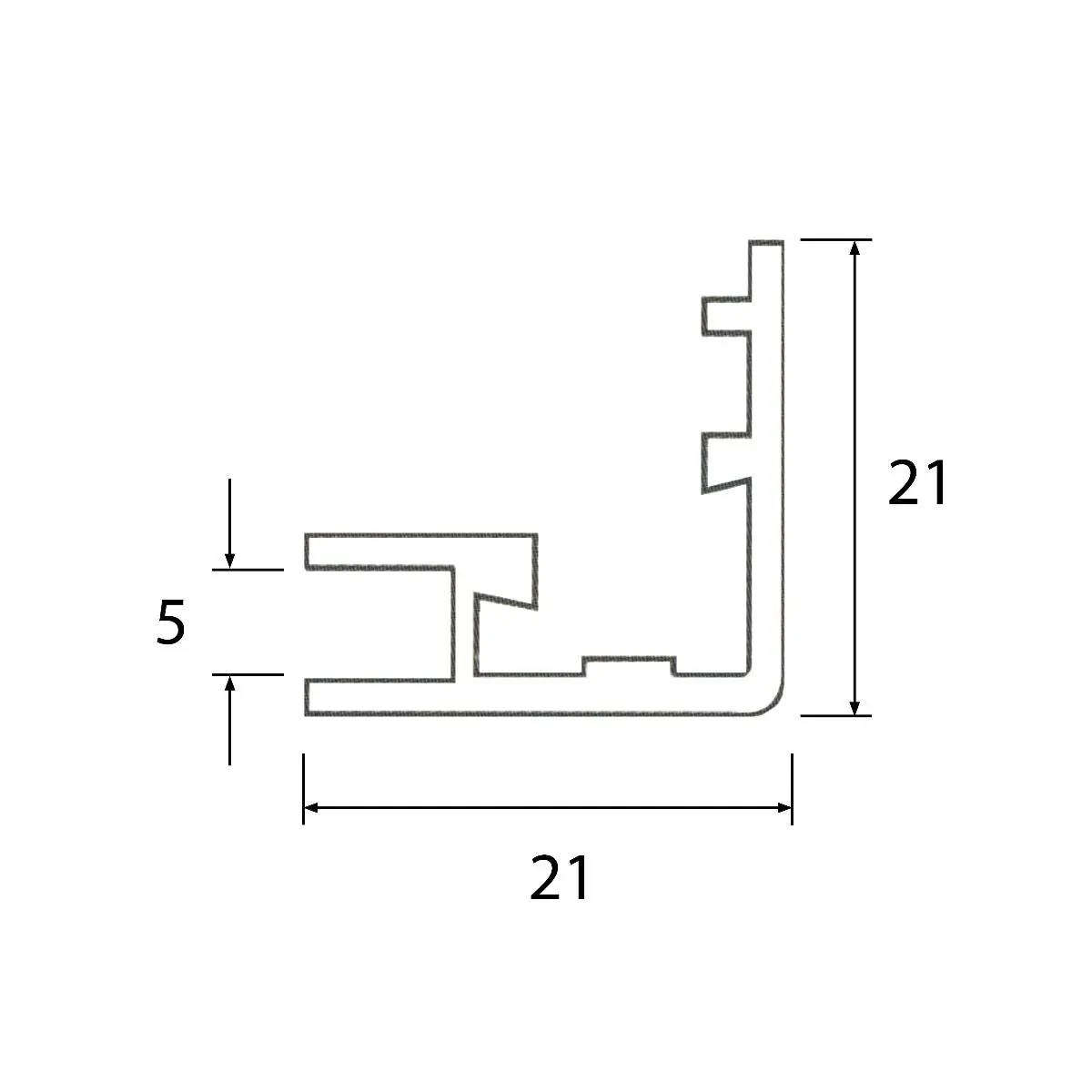 Door Profile, Aluminium, 3 Meter