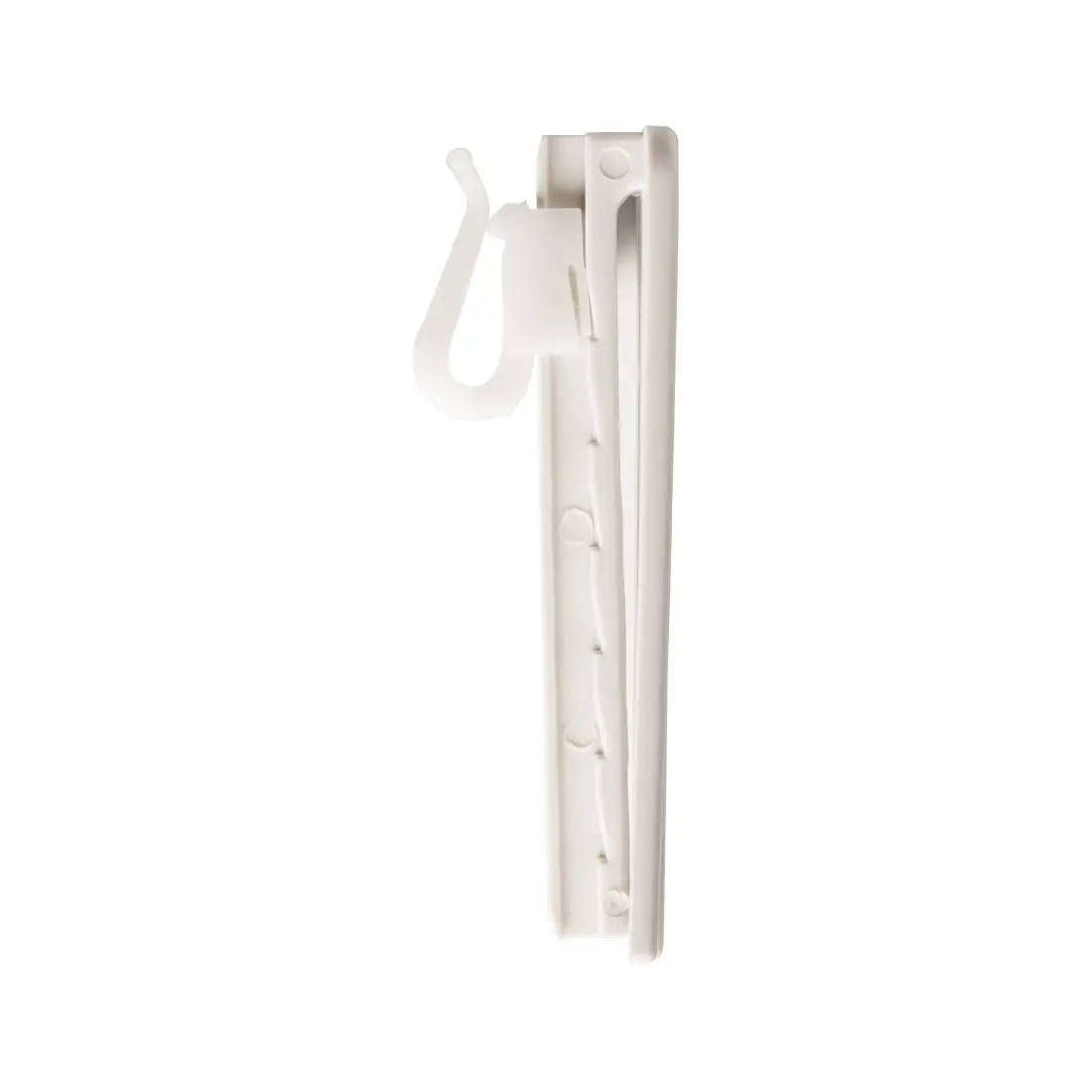 Adjustable Curtain Hook, Plastic, White (10 Pieces)