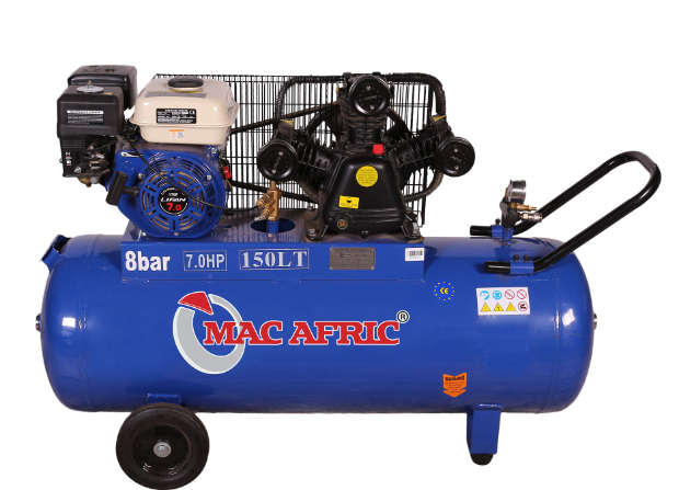 MAC AFRIC 150 Litre Petrol Belt Driven Compressor 5 KW (7 HP)