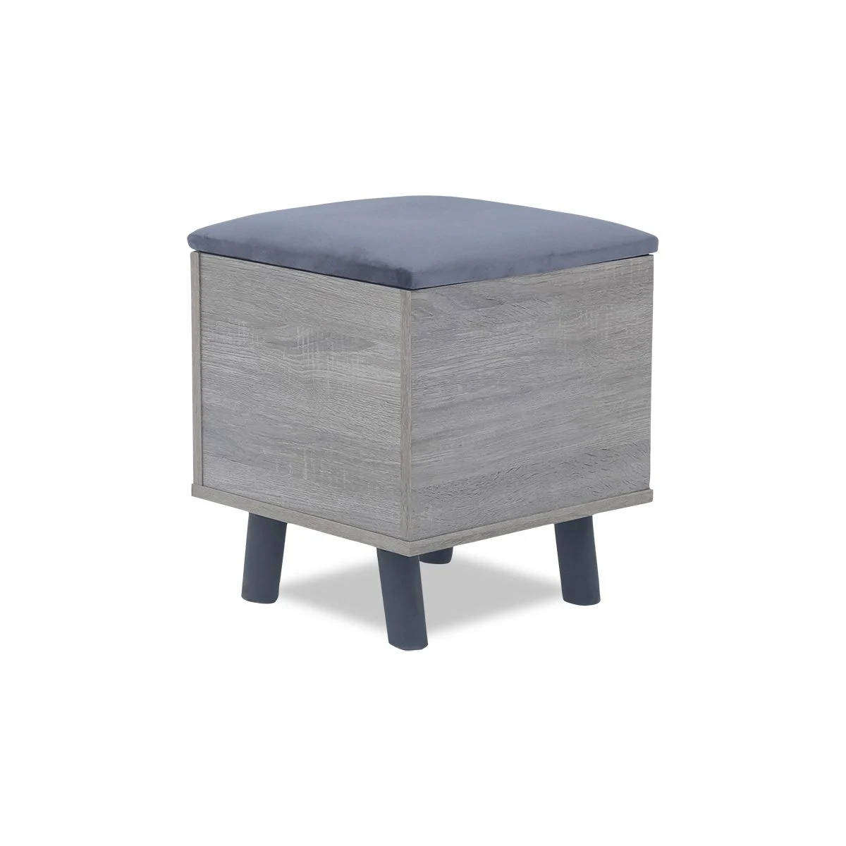 Square Storage Ottoman  Napa & Grey Velvet