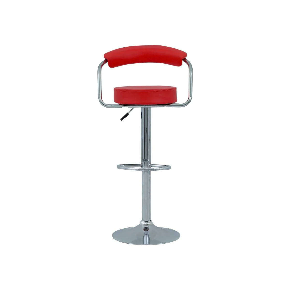 Modern Bar Stool Red High-Back Seating