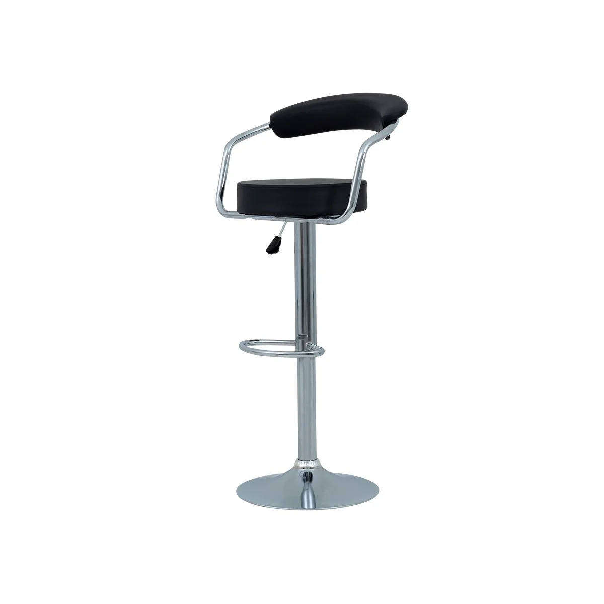 Modern Bar Stool Black High-Back Seating