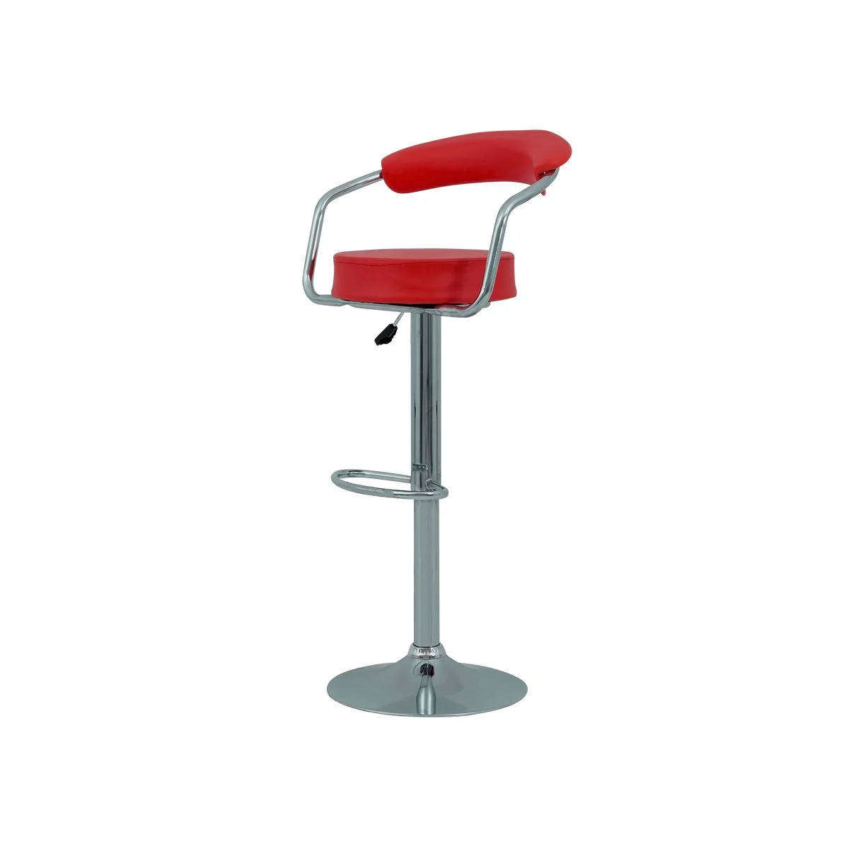 Modern Bar Stool Red High-Back Seating