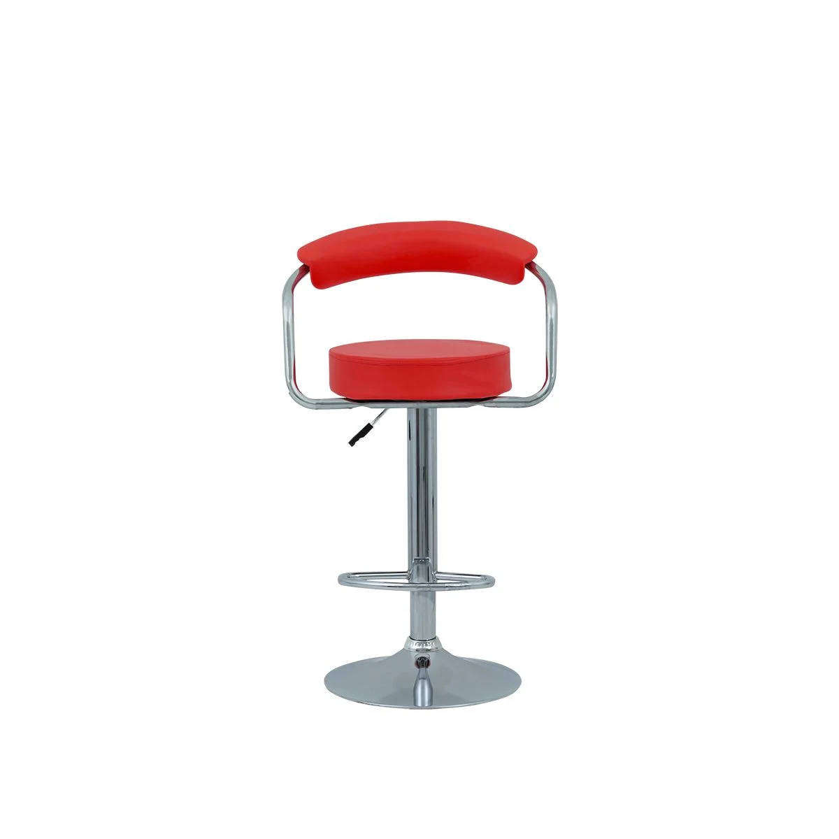 Modern Bar Stool Red High-Back Seating