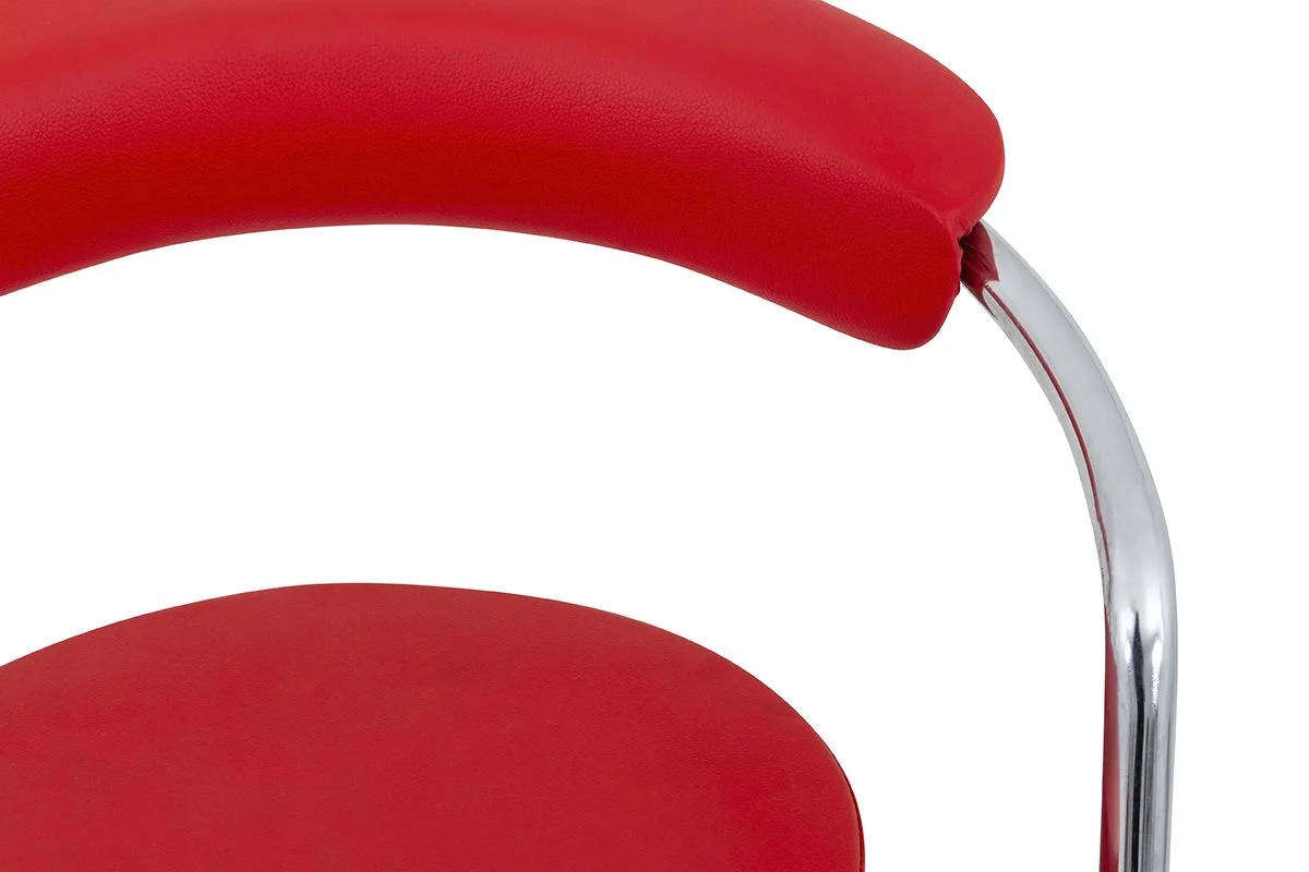 Modern Bar Stool Red High-Back Seating
