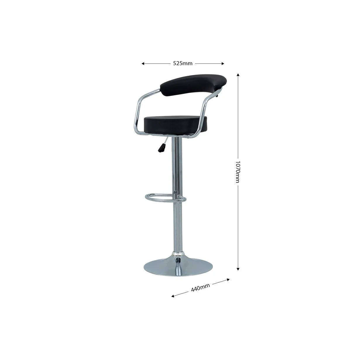 Modern Bar Stool Black High-Back Seating