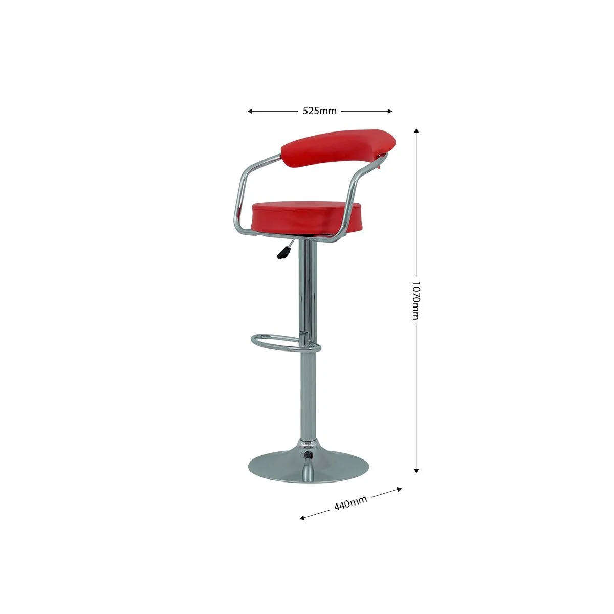 Modern Bar Stool Red High-Back Seating