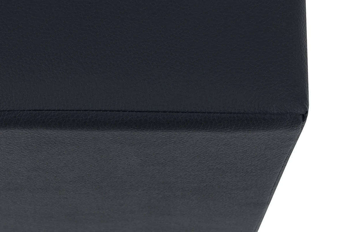 Leather-Touch Ottoman  Black