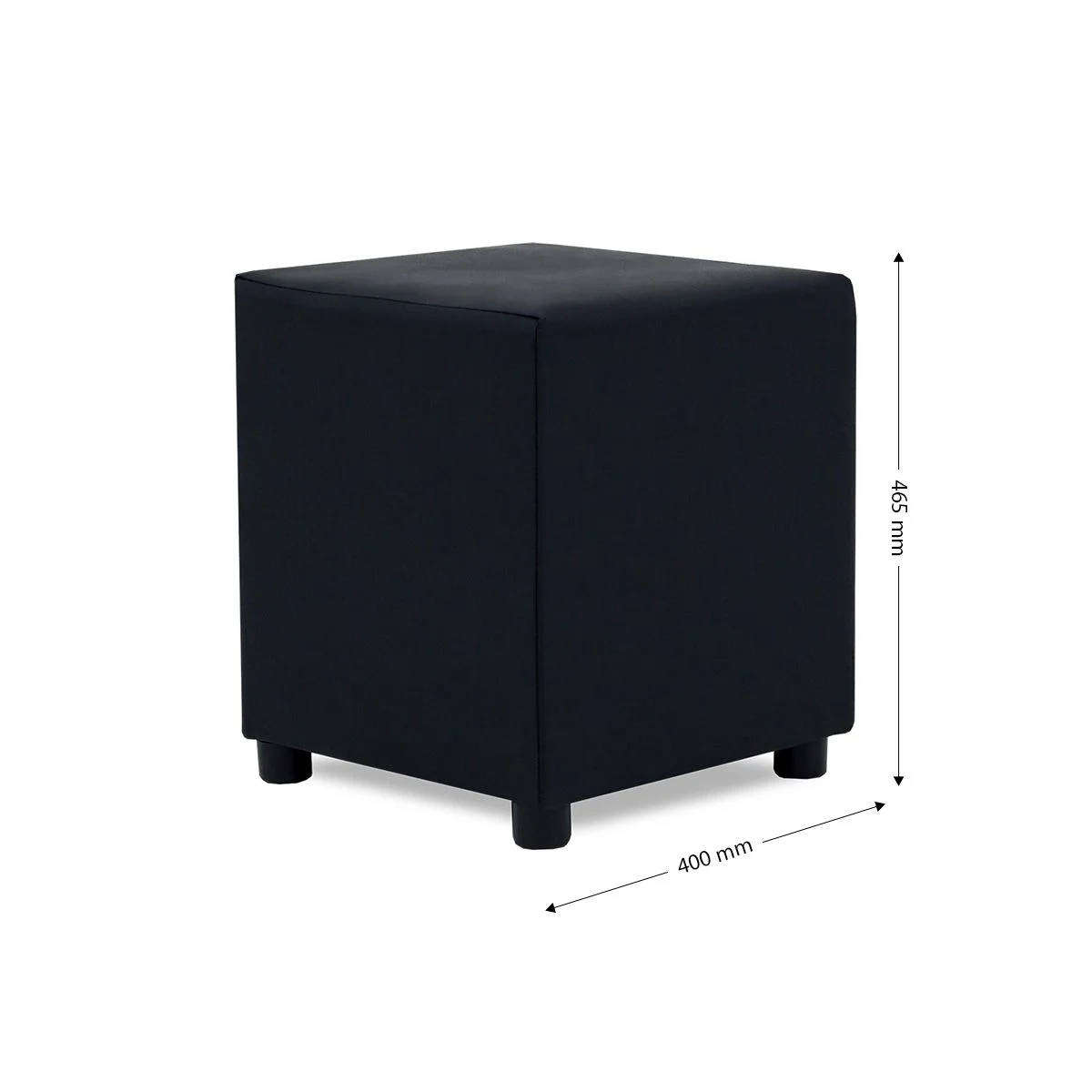 Leather-Touch Ottoman  Black