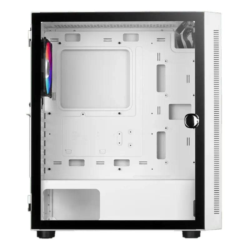 ARGUS E4 Elite Tempered Glass Mid-Tower Gaming Case - White