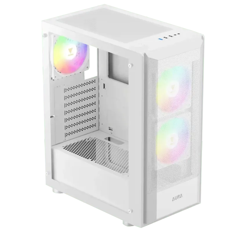 White Gaming Case with RGB  AURA-GC6-WH