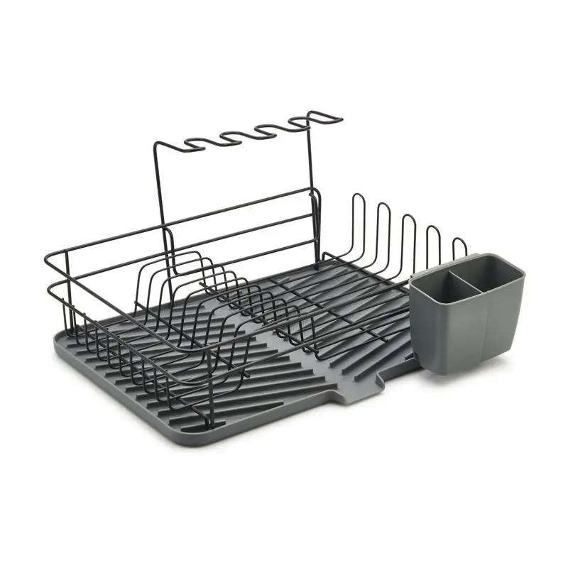 Dish Rack with Utensil and Glass Holder