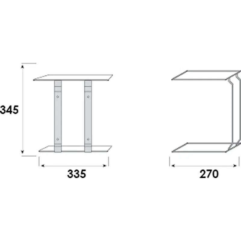 Black Bin Bracket for 32 Litre Bins 335mm x 270mm x 345mm
