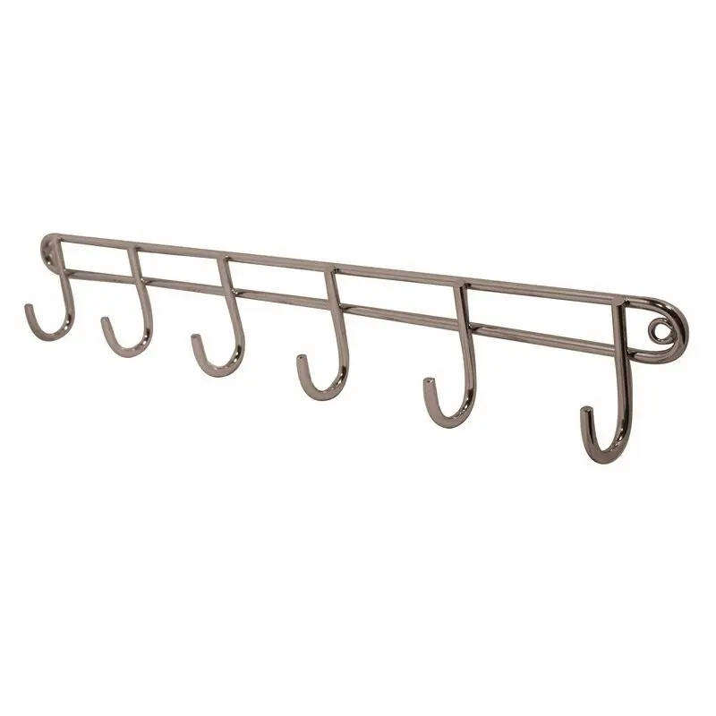 6 Hook Utility Rack, Stainless Steel