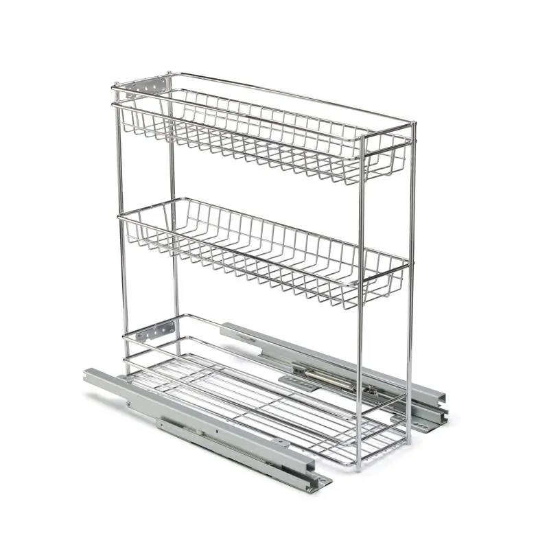 Base Mounted Pull Out 3 Tier Chrome Plated 150 Unit