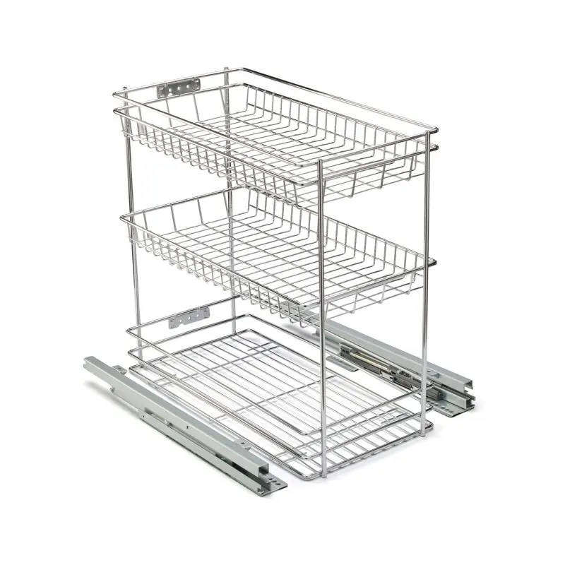 Base Mounted Pull Out 3 Tier Chrome Plated 300 Unit