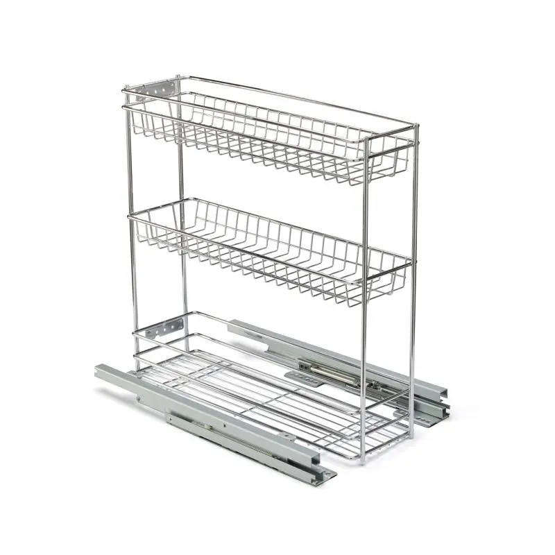 Base Mounted Pull Out 3 Tier Chrome Plated 200 Unit