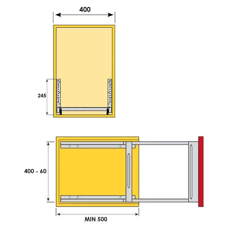 Base Mounted Pull Out, 3 Tier, Chrome Plated, 400 Unit
