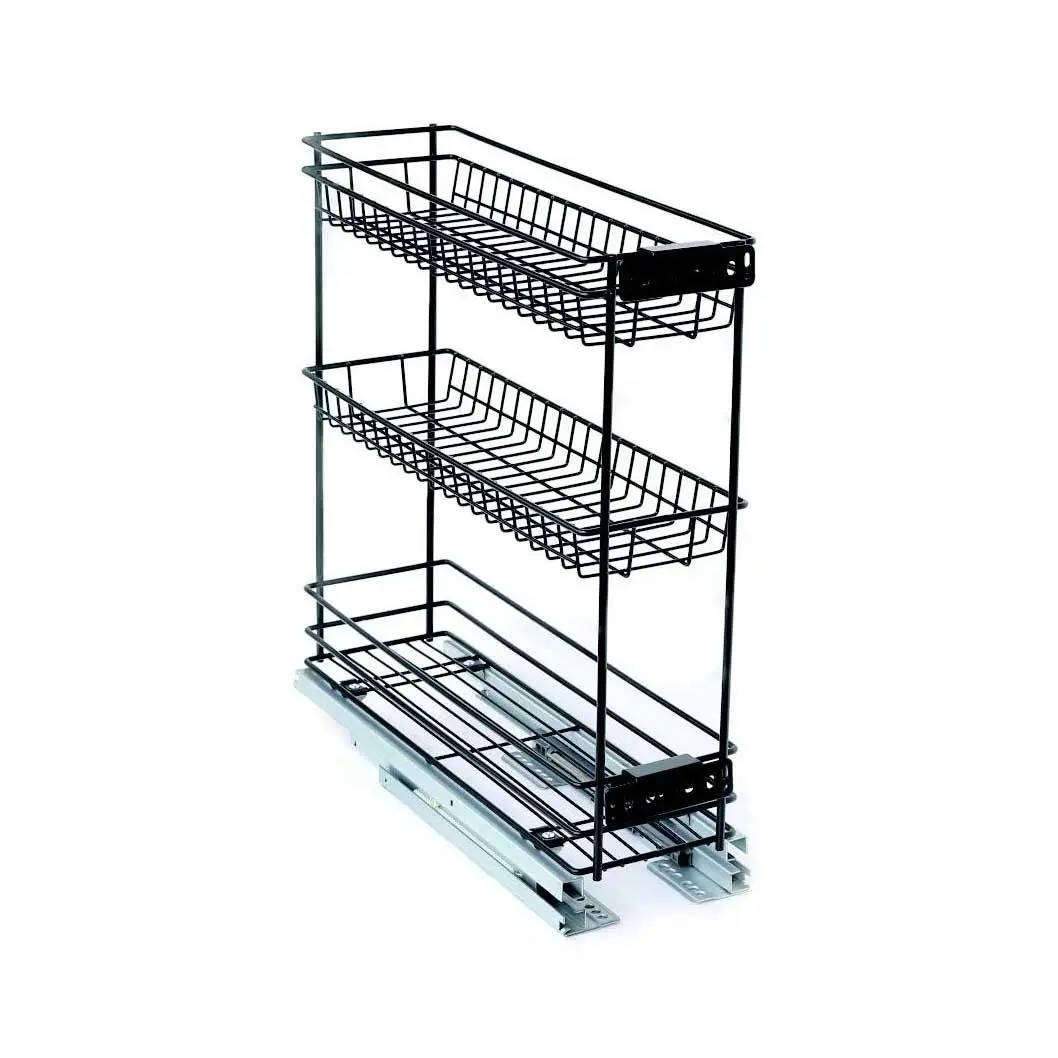 Base Mounted Pull Out 3 Tier Black 200 Unit