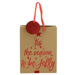 Kraft Foil Medium Christmas Gift Bags  5 Pack