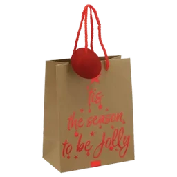 Kraft Foil Medium Christmas Gift Bags  5 Pack