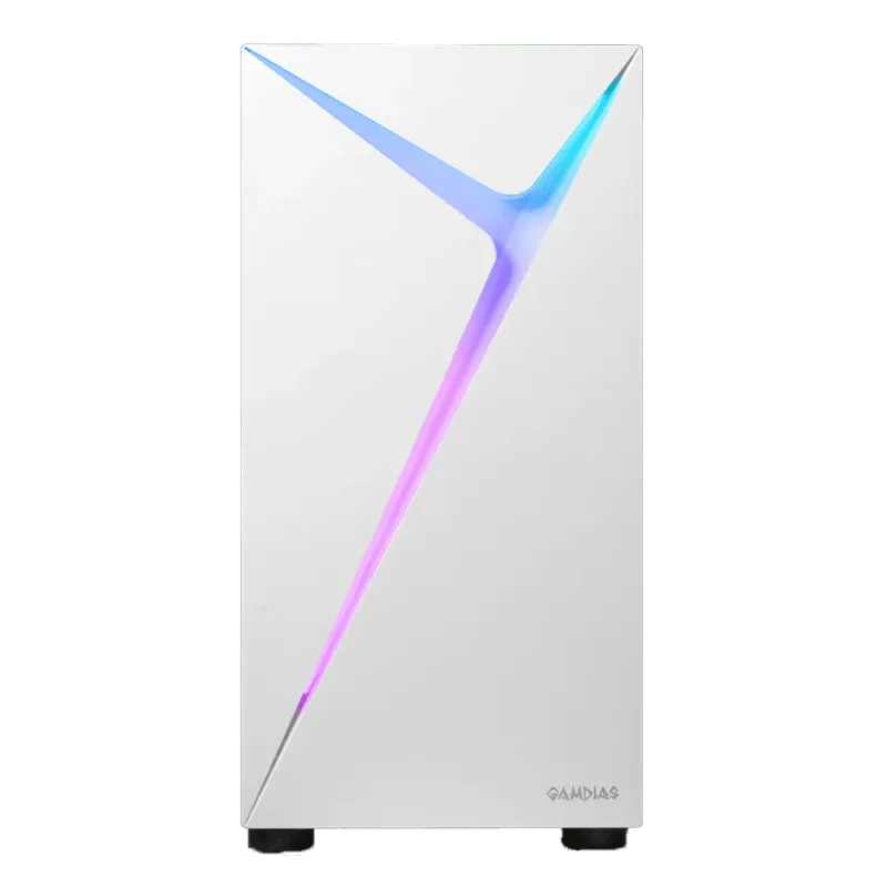 ARGUS E4 Elite Tempered Glass Mid-Tower Gaming Case - White