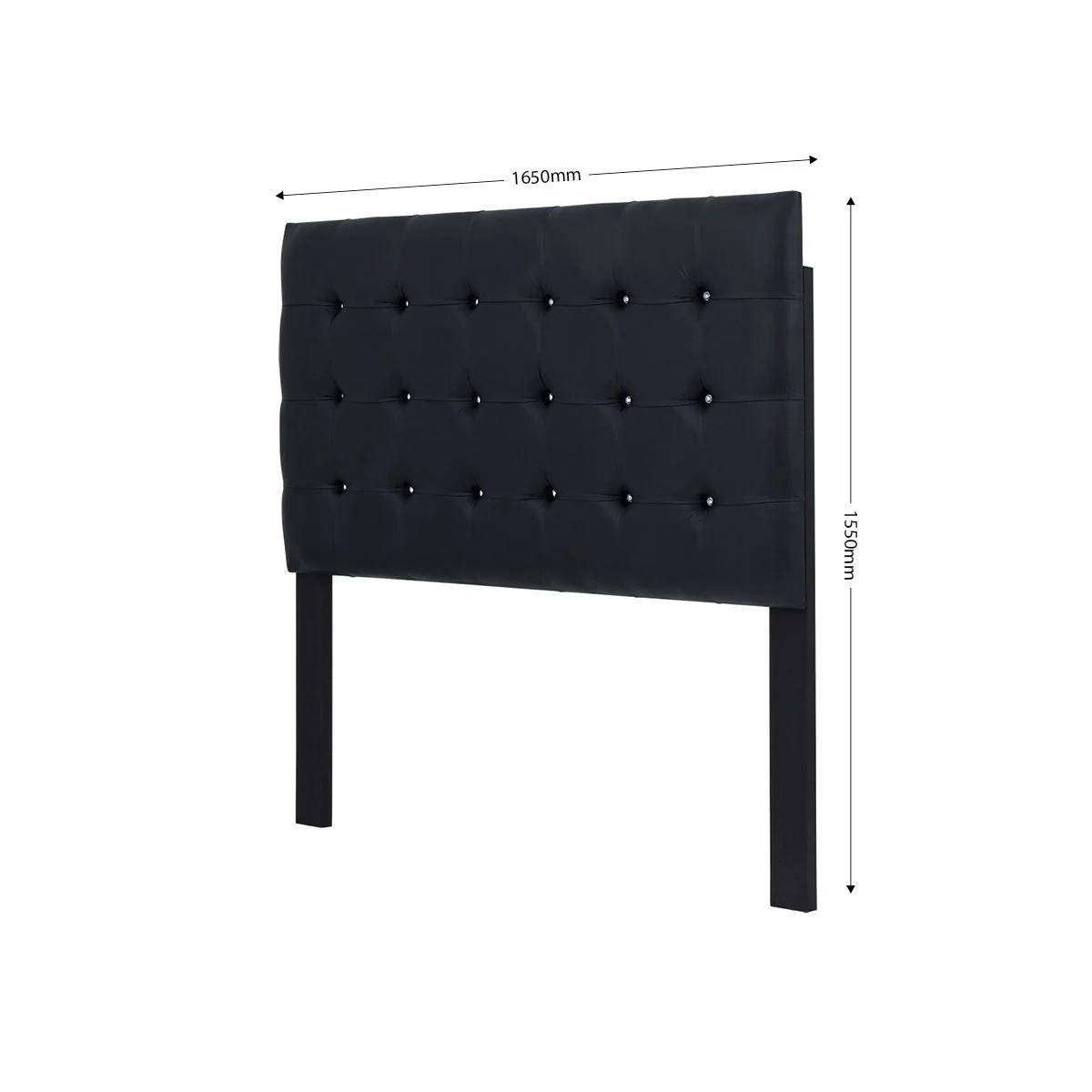 Padded Double Headboard  Black