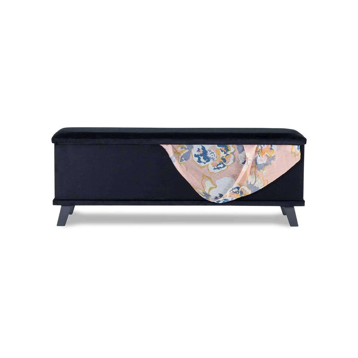 Velvet Blanket Storage Box  Black