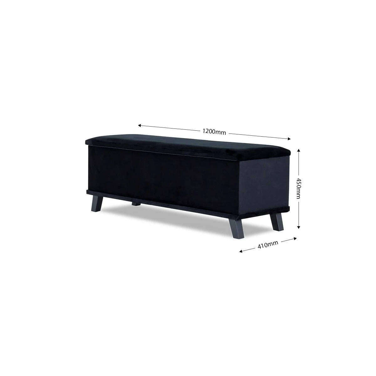 Velvet Blanket Storage Box  Black