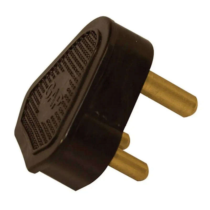 Plug Top, 3 Pin, 15A, 250V, Black Rubber