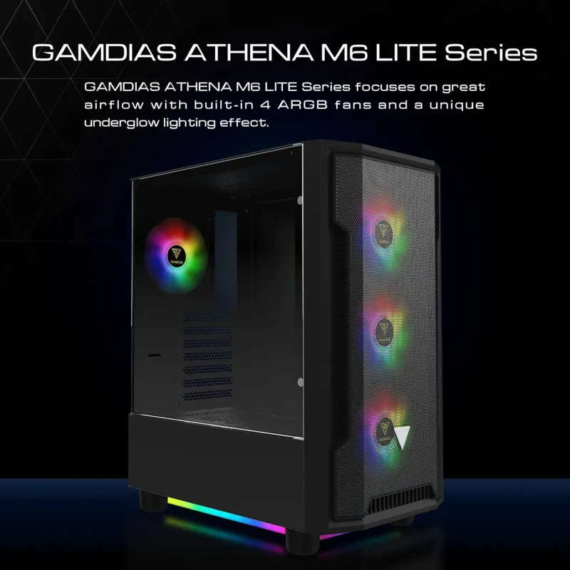 Gamdias Athena M6 Lite - Black Mid Tower Gaming Case