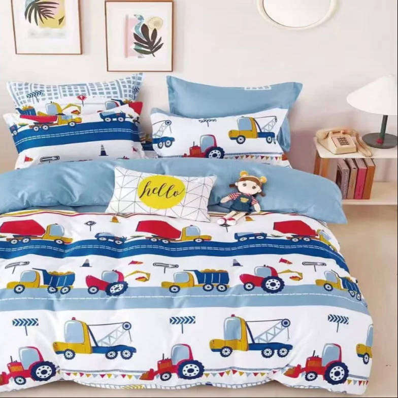 Kids Club Trucks 100% Cotton Duvet Cover Set (Double)