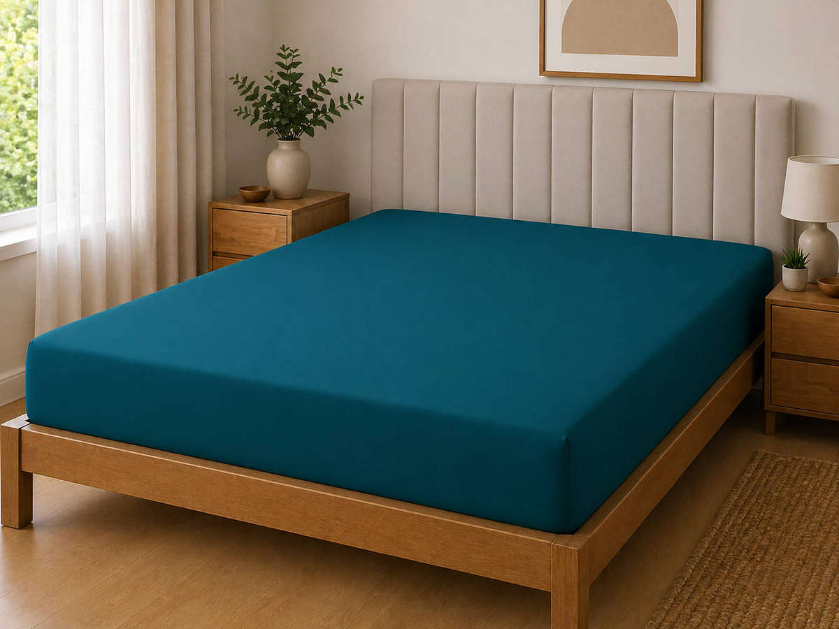 Polycotton Fitted Sheet  Turquoise  King