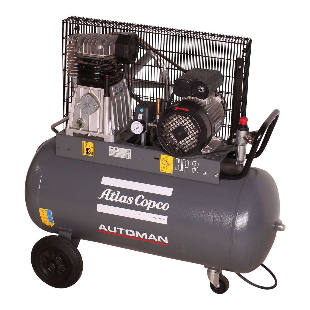 AUTOMAN AC 30 E 90 Litre 2.2 kW (3 HP) Belt Driven Mobile Air Compressor  230 V