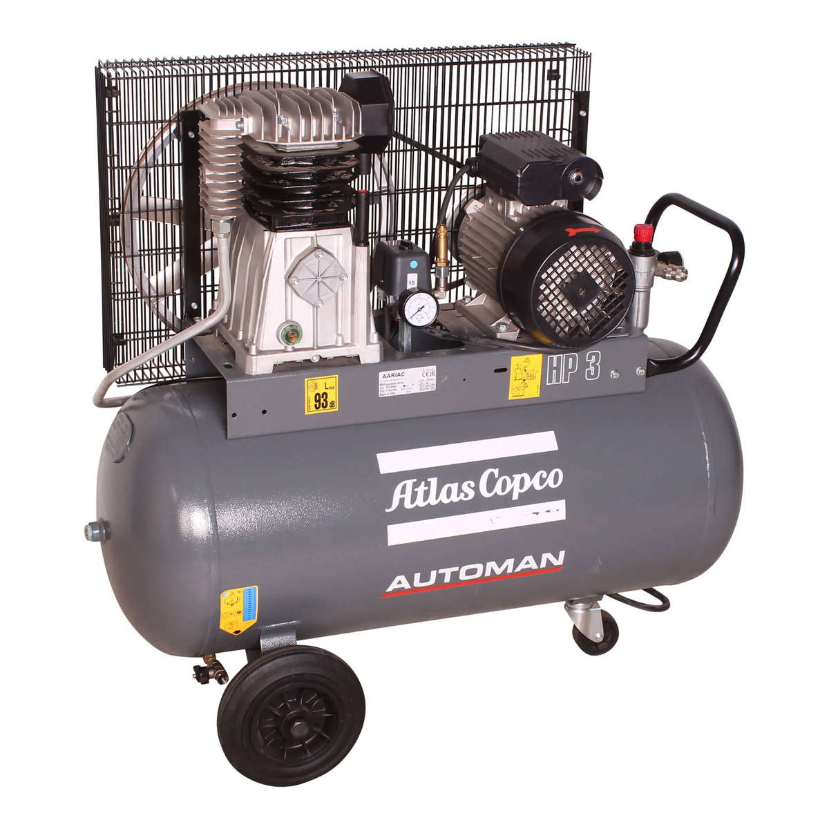 AUTOMAN AC 30 E 90 Litre 2.2 kW (3 HP) Belt Driven Mobile Air Compressor  230 V