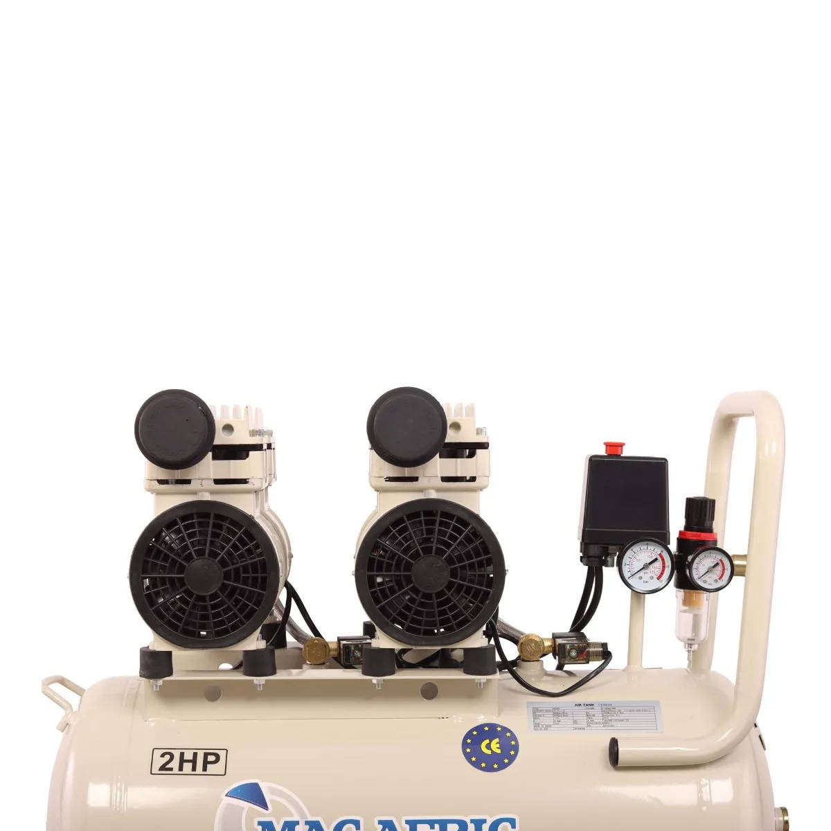 MAC AFRIC 50 Litre Silent Oil-Free Air Compressor  1.5 kW (2 HP) 230 V